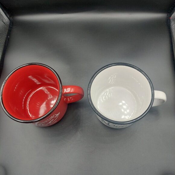 NIB 2 VERANDA MARKET Christmas Holiday NAUGHTY OR NICE 12oz MUGS Cups - Picture 5 of 6